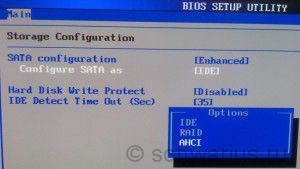 BIOS, SATA configuration - Configure SATA as IDE, RAID или AHCI