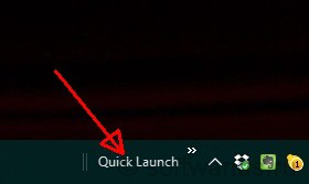 Панель Quick Launch добавлена в Windows 10